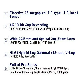 Panasonic HC-X2 registrazione V-Log e HDR HLG